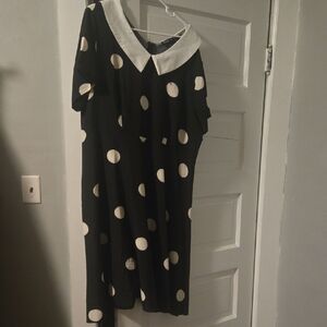 SHEIN Black and White Polka Dot Mini Dress